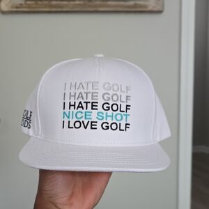 White Golf Snapback "I Hate Golf, I Love Golf"